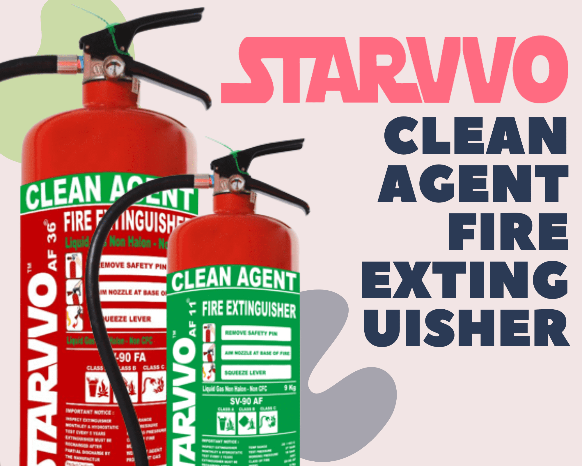 STARVVO Clean Agent Fire Extinguisher