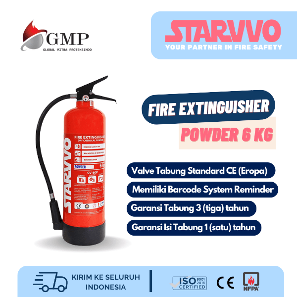Fire Extinguisher Dry Chemical Powder 6 Kg Berstandar SNI STARVVO