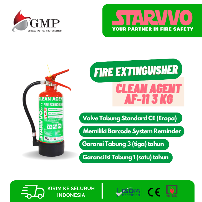 starvvo clean agent fire extinguisher