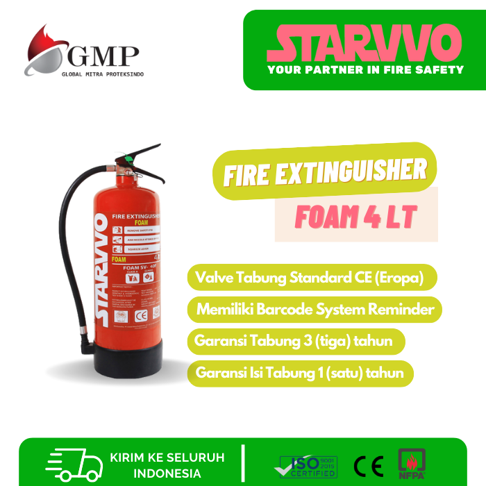 Fire Extinguisher AFFF Foam 4 Kg Berstandar SNI