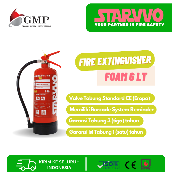 Fire Extinguisher AFFF Foam 6 Kg Berstandar SNI