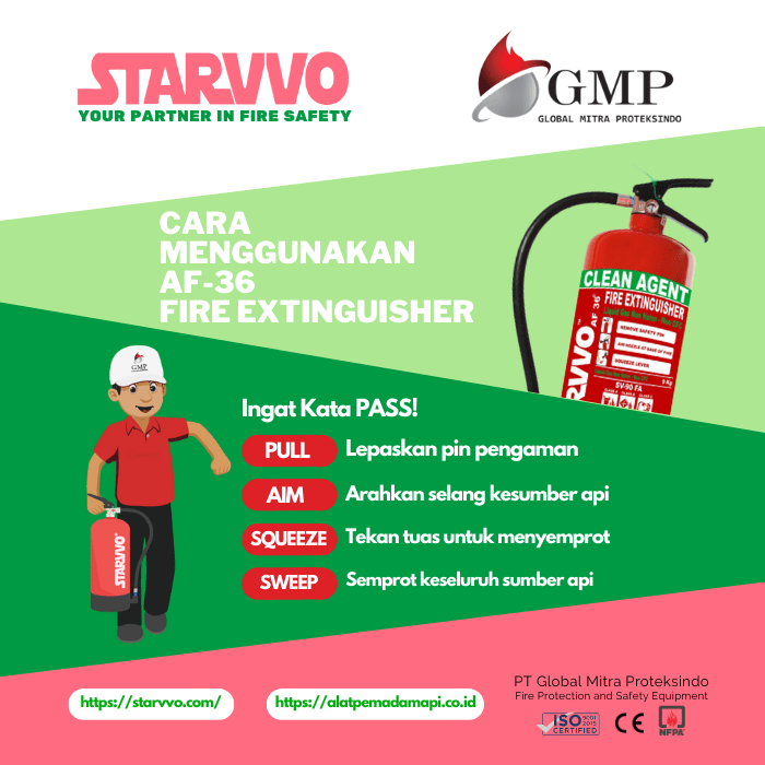 Fire Extinguisher AF36 Clean Agent 2 Kg Berstandar SNI