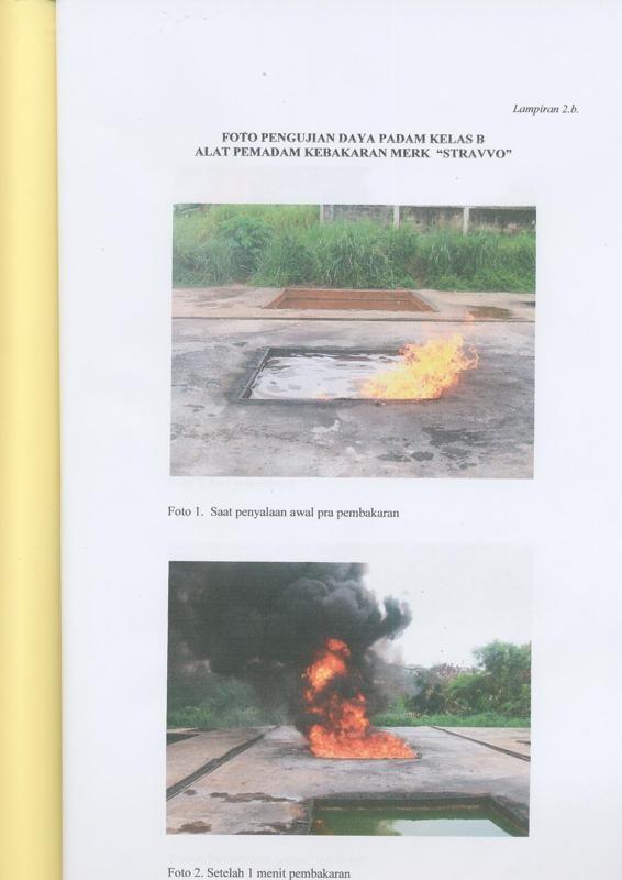 Sertifikat uji damkar tabung pemadam api Starvvo