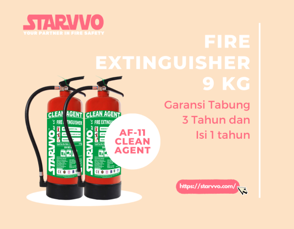 Fire Extinguisher AF-11 Clean Agent 9 Kg | STARVVO Fire Extinguisher